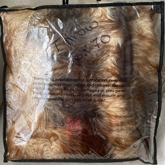 Donna Salyers Fabulous Furs Tundra Wolf Faux Fur Throw Blanket Luxury Plush - Picture 5 of 5